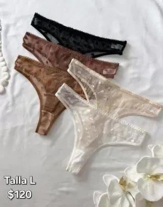 Tanga colores corazon encaje talla L