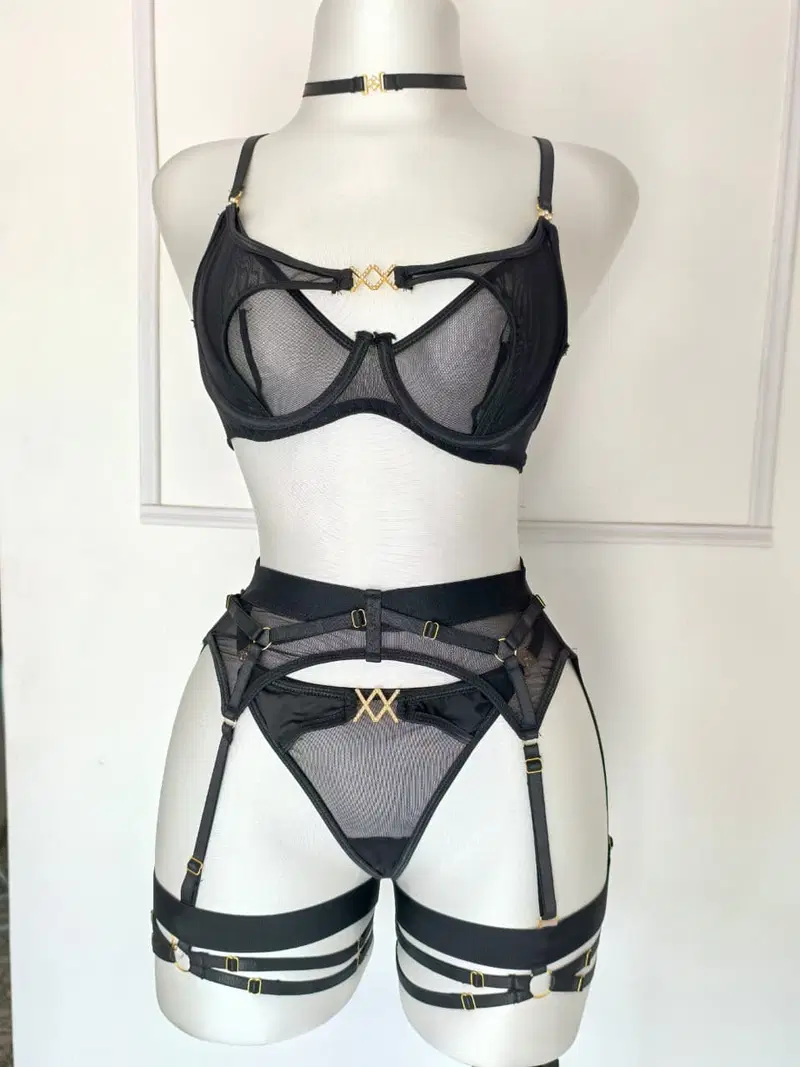 Liguero color negro talla S