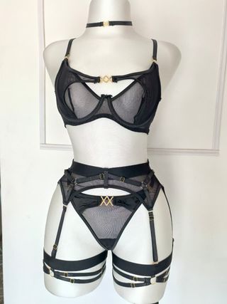 Liguero color negro talla S