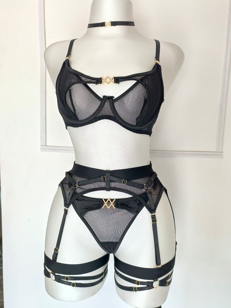 Liguero color negro talla S
