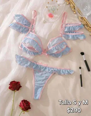 Conjunto Azul y Rosa pastel Talla S