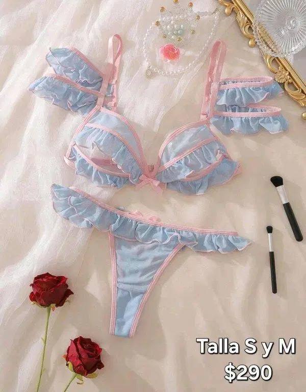 Conjunto Azul y Rosa pastel Talla S