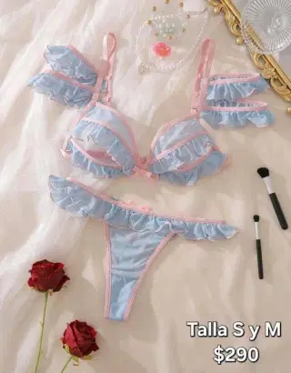 Conjunto Azul y Rosa pastel Talla S