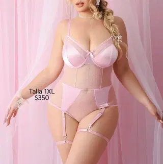 Body Rosa con transparencia Talla 1XL 