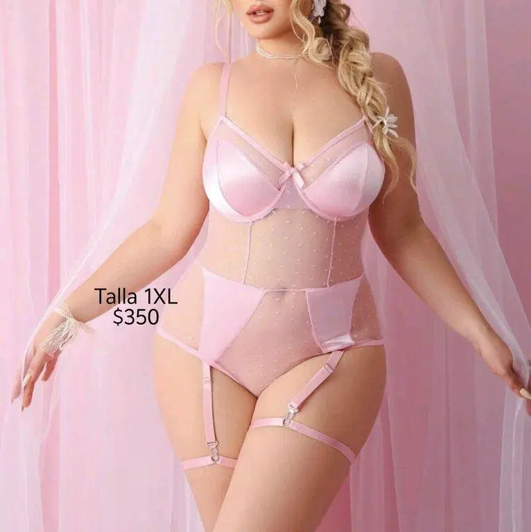 Body Rosa con transparencia Talla 1XL 