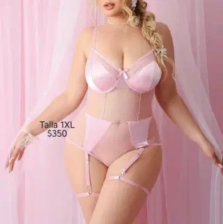 Body Rosa con transparencia Talla 1XL