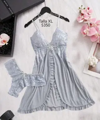 Baby doll azul viejo talla XL