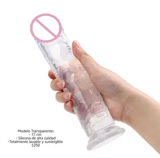 Dildo silicona transparente 17 cm