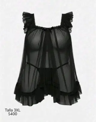Baby doll Negro talla 3XL