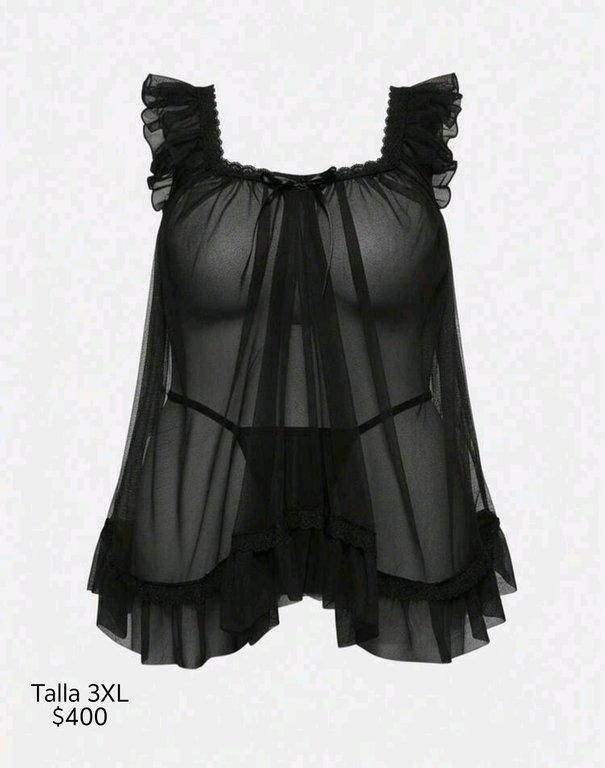 Baby doll Negro talla 3XL