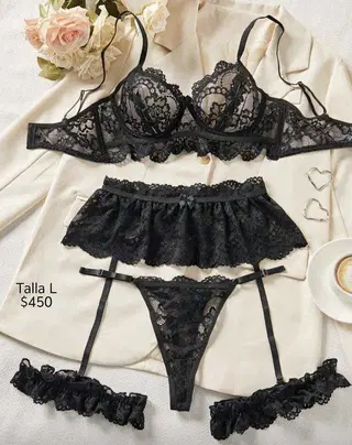 Liguero color negro talla L