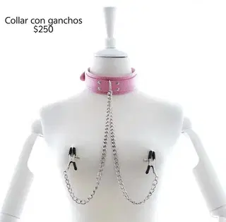 Collar con ganchos color rosa