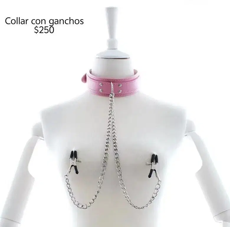 Collar con ganchos color rosa