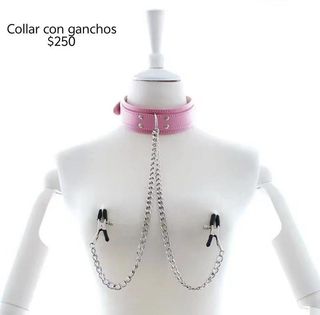 Collar con ganchos color rosa