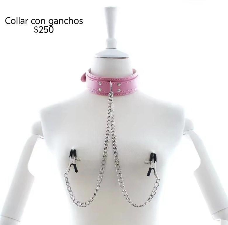 Collar con ganchos color rosa