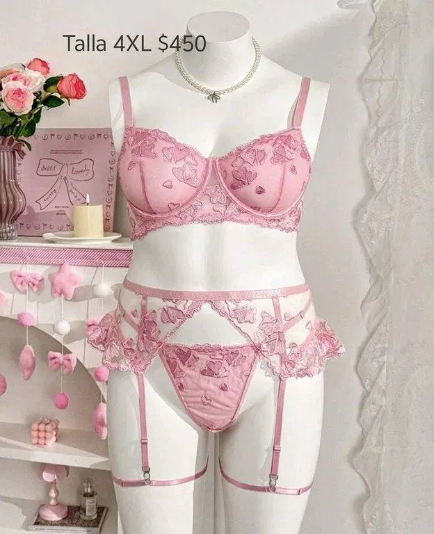 LIguero rosa de corazones talla 4 XL