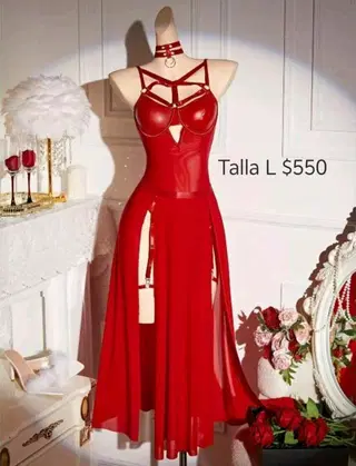 Vestido color rojo con liguero talla L