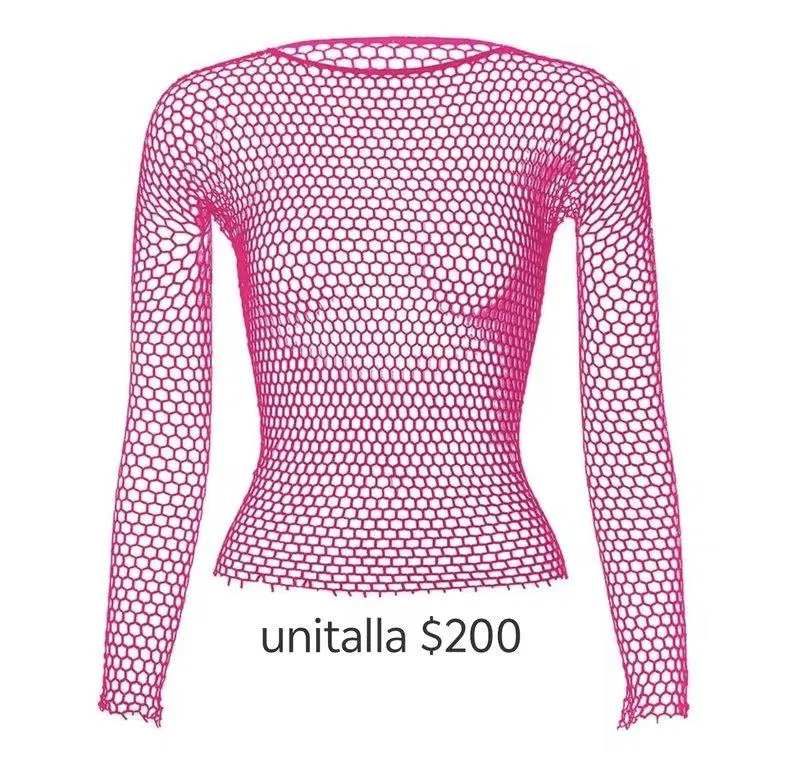 Camisa de red color rosa 