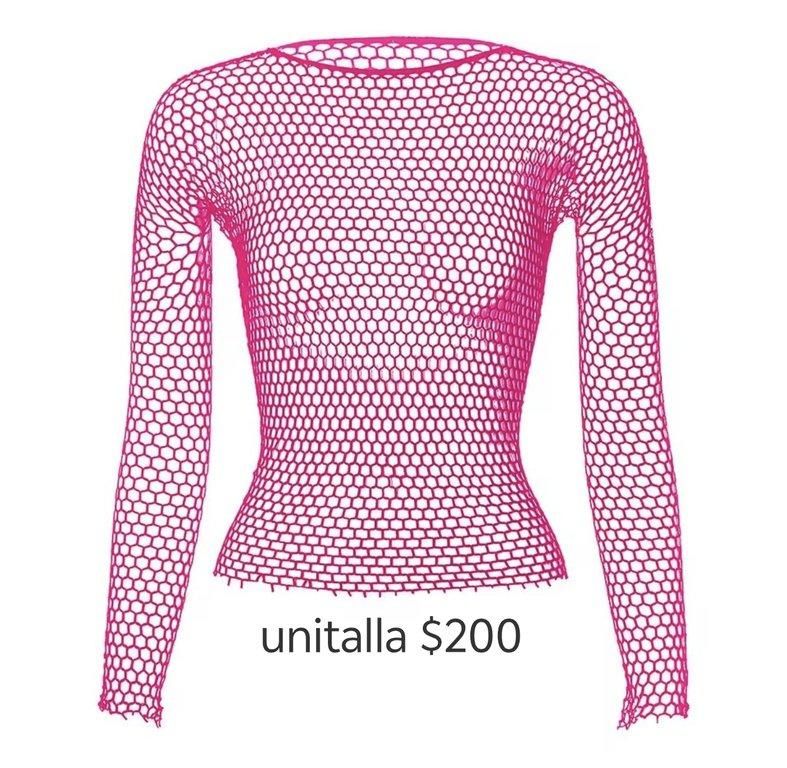 Camisa de red color rosa 